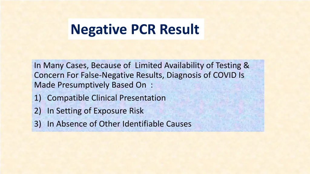 negative pcr result 1