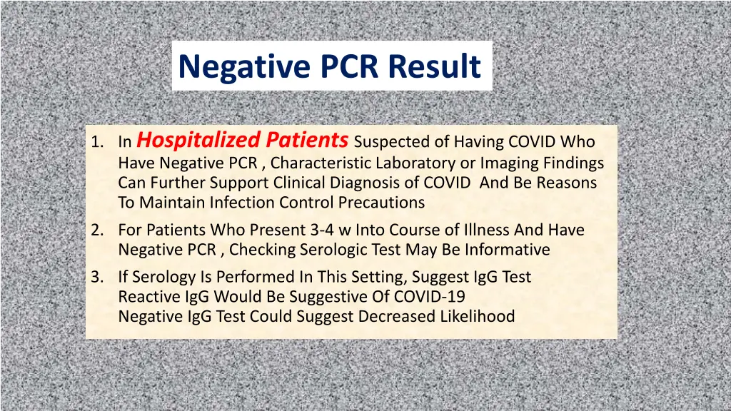 negative pcr result