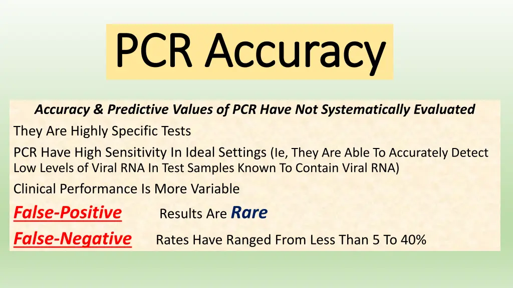pcr accuracy pcr accuracy