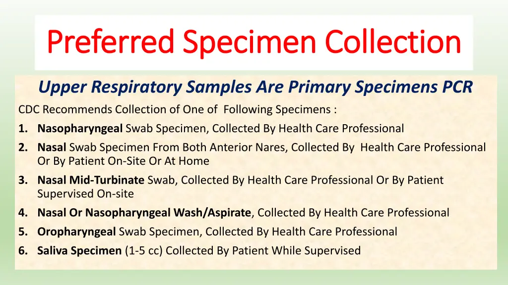 preferred specimen collection preferred specimen