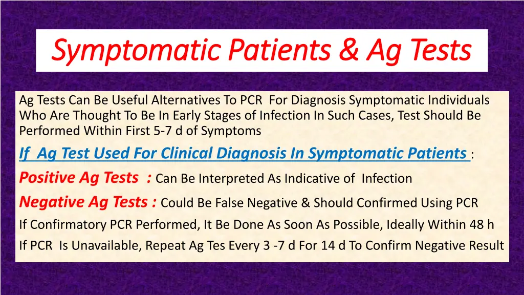 symptomatic symptomatic patients