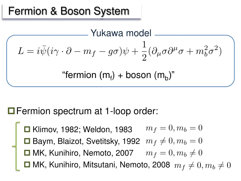 fermion boson system
