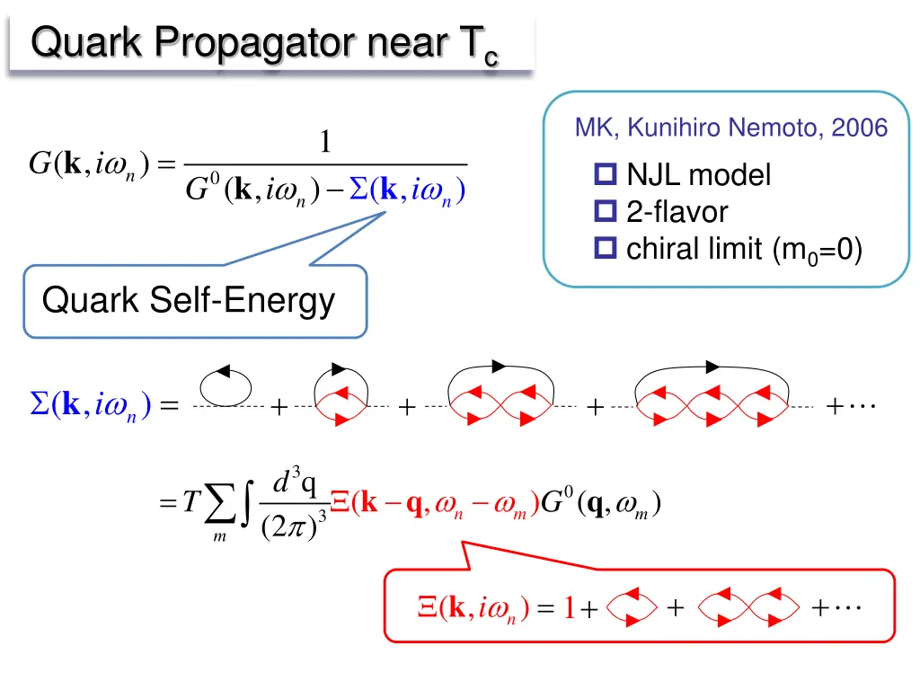 quark propagator near t c