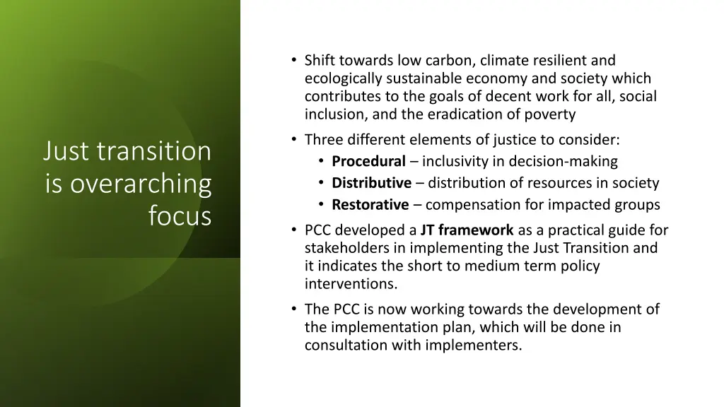 shift towards low carbon climate resilient