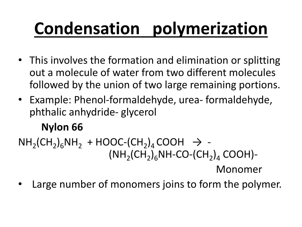 condensation polymerization
