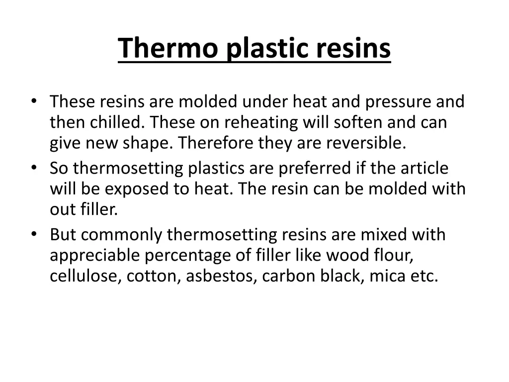 thermo plastic resins