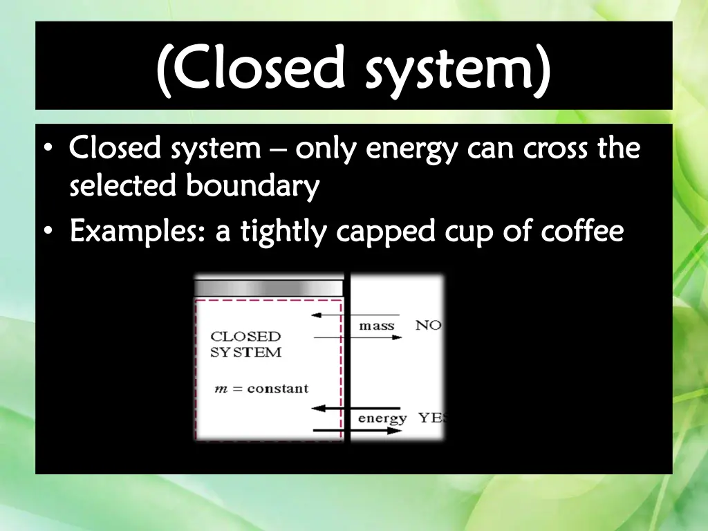closed system closed system
