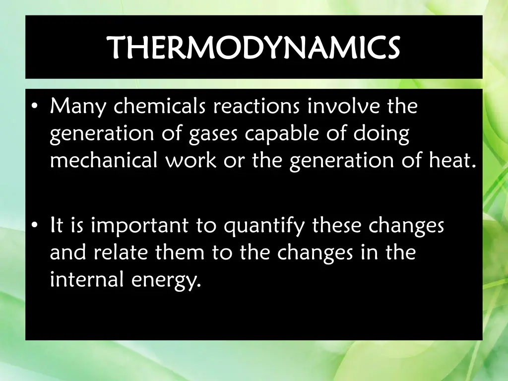 thermodynamics thermodynamics
