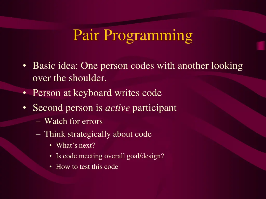 pair programming