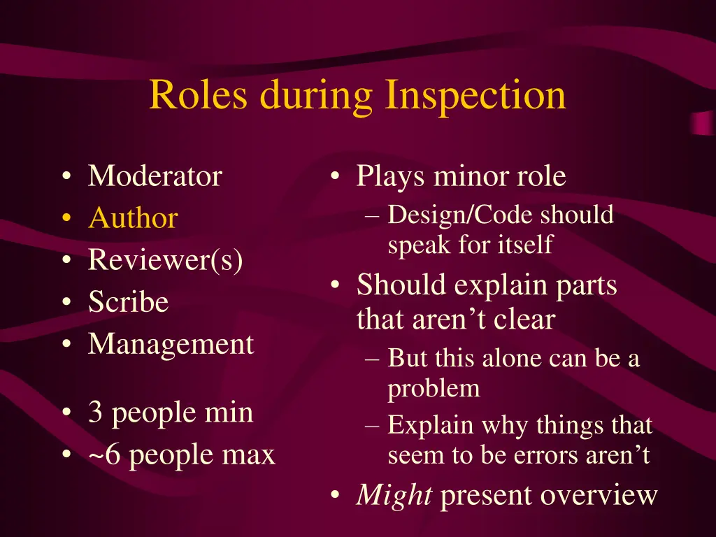 roles during inspection 2
