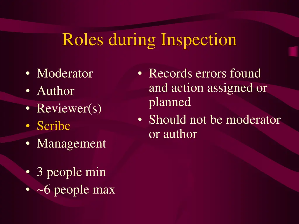 roles during inspection 4
