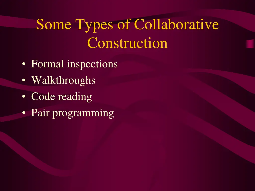 some types of collaborative construction