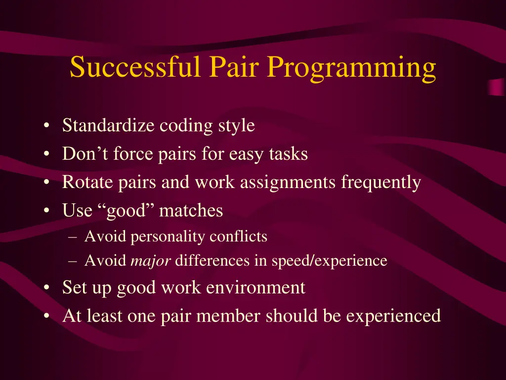 successful pair programming