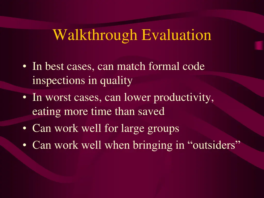 walkthrough evaluation