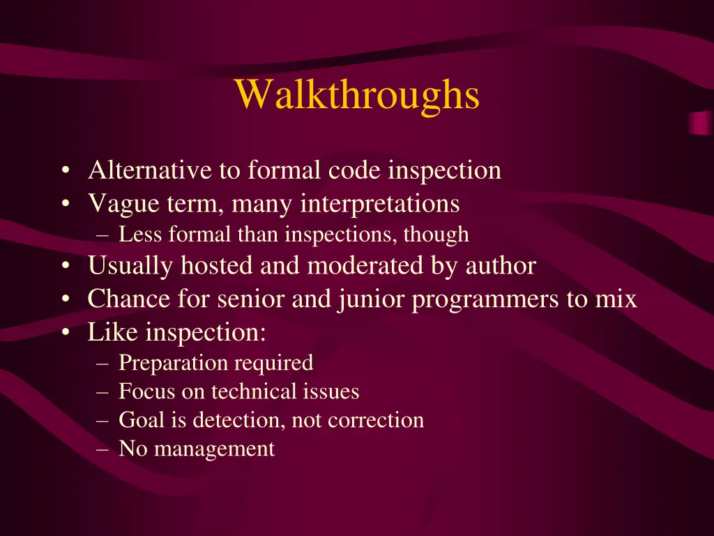 walkthroughs