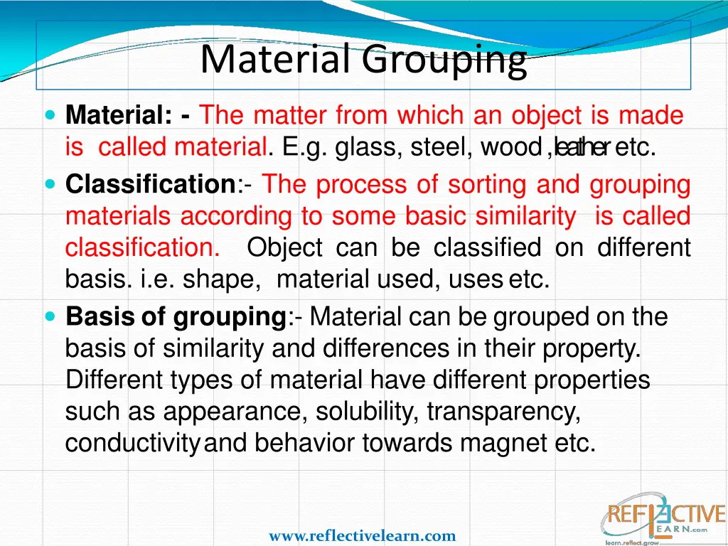 material grouping