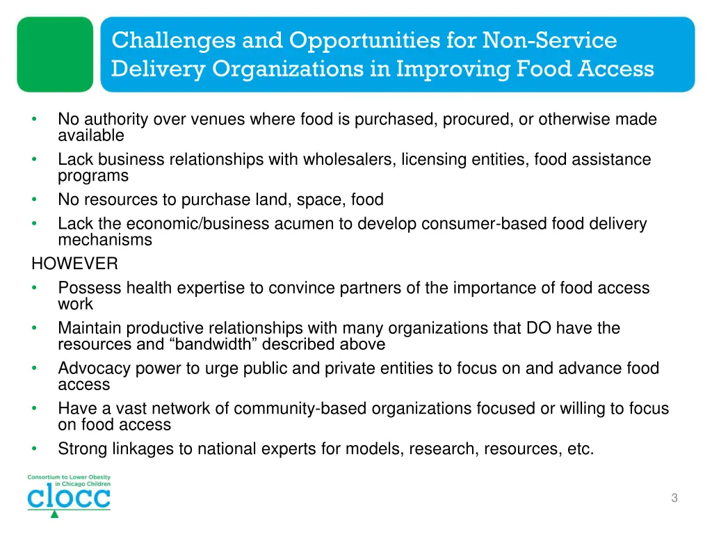 challenges and opportunities for non service