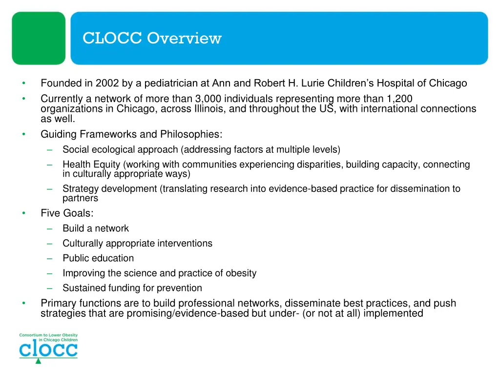 clocc overview