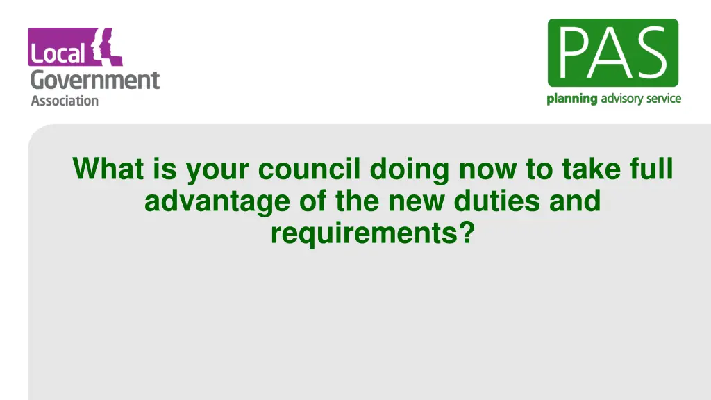 what is your council doing now to take full