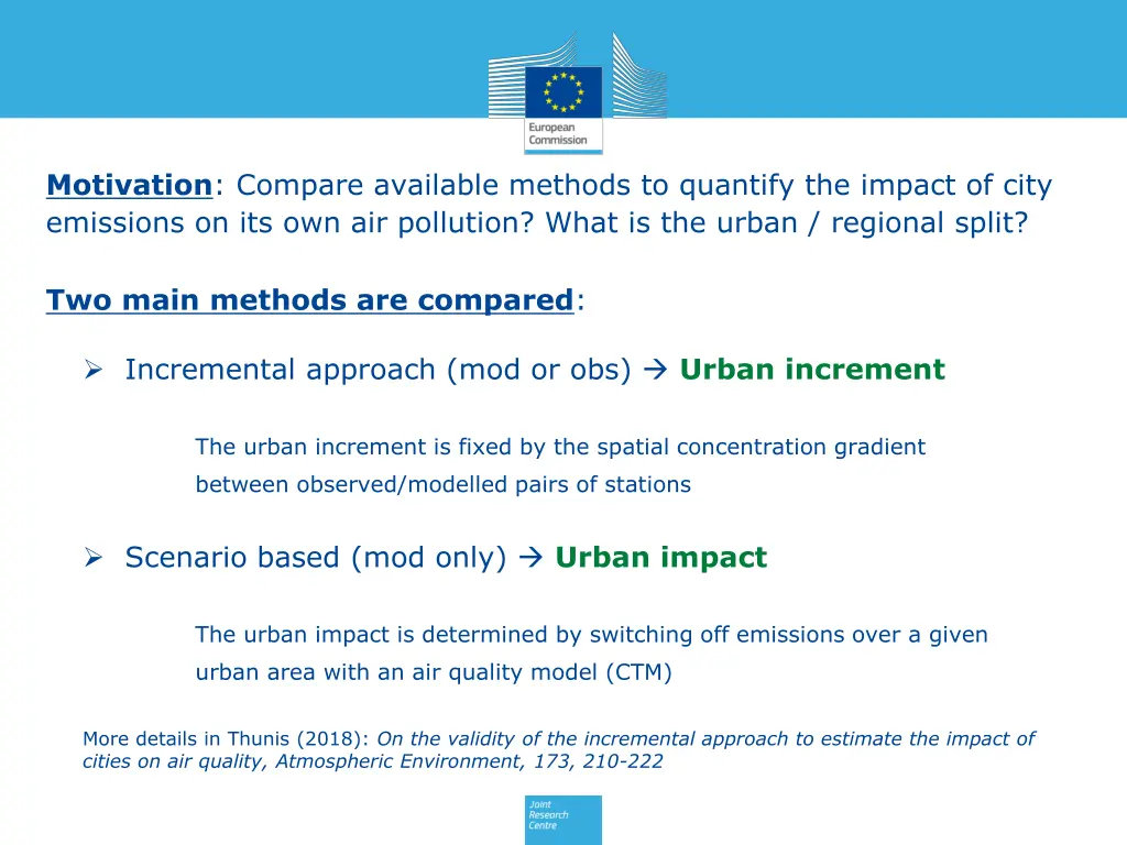 motivation compare available methods to quantify