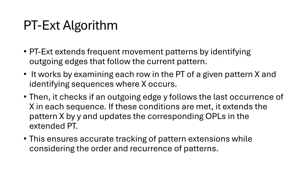 pt ext algorithm