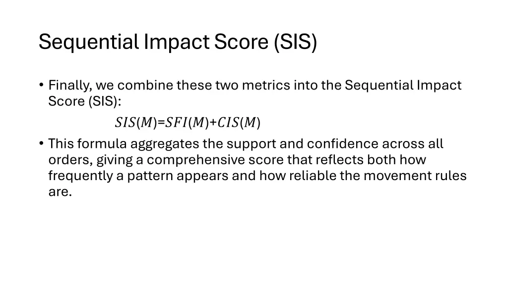 sequential impact score sis