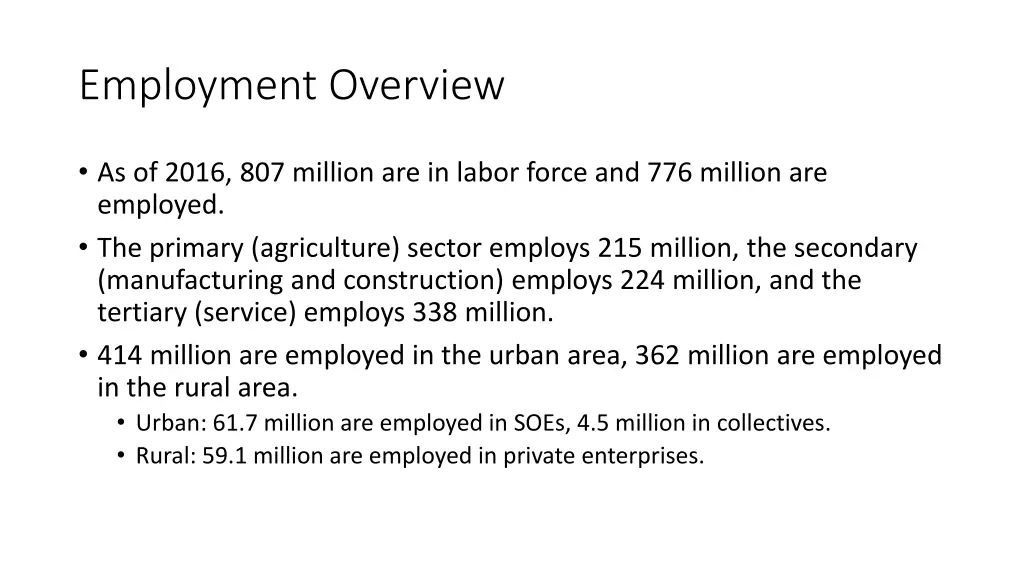 employment overview