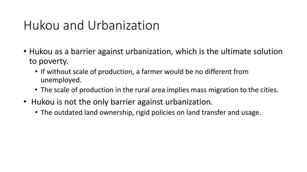 hukou and urbanization