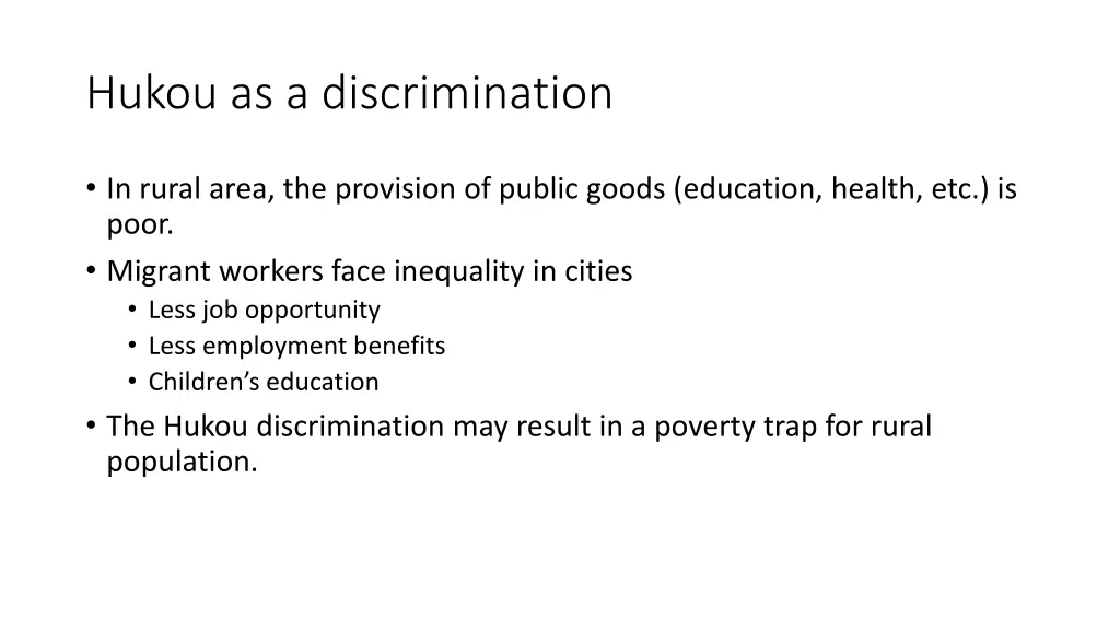hukou as a discrimination