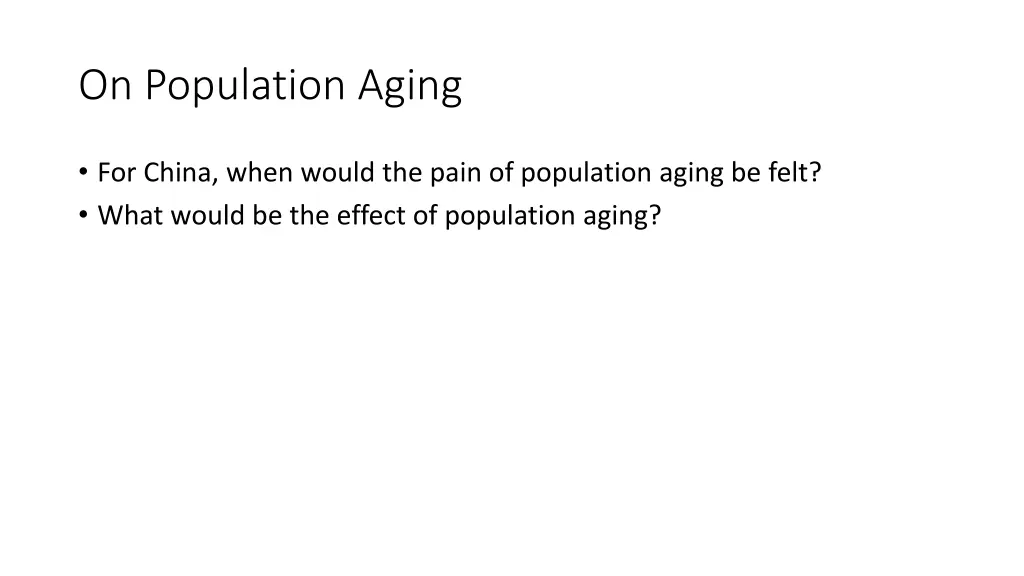 on population aging