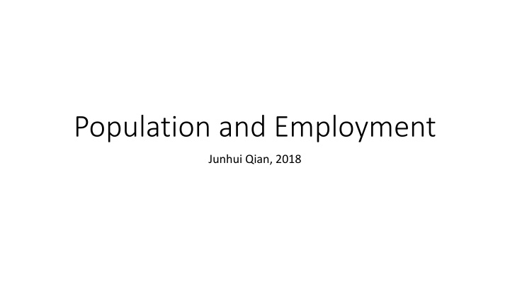 population and employment