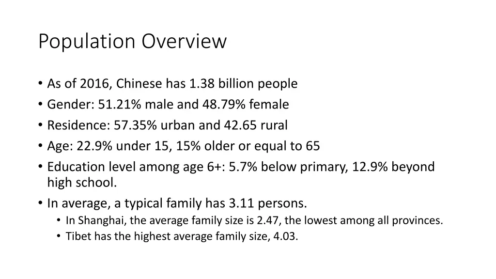 population overview