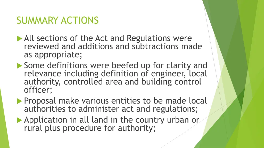 summary actions