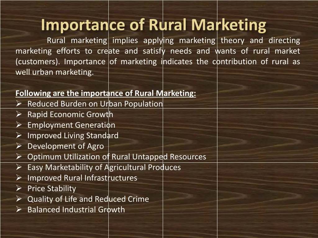 importance of rural marketing