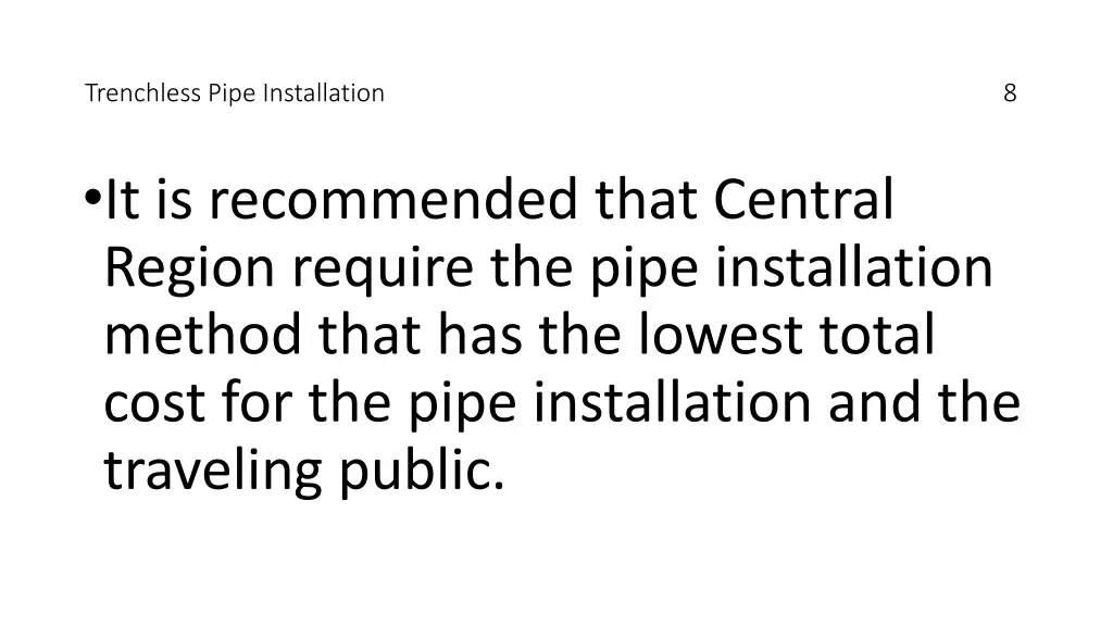 trenchless pipe installation