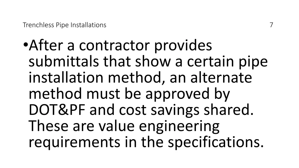trenchless pipe installations after a contractor
