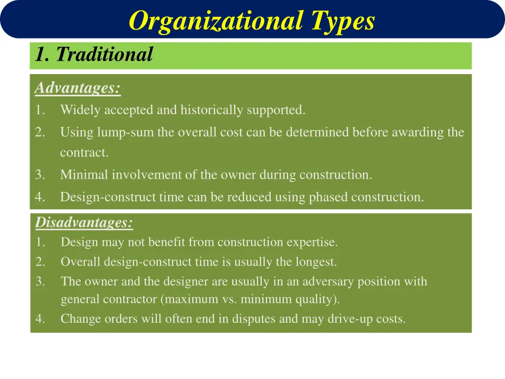 organizational types 1 traditional