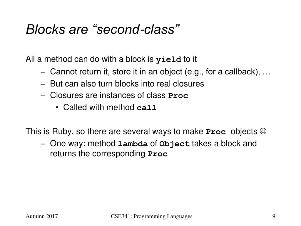 blocks are second class