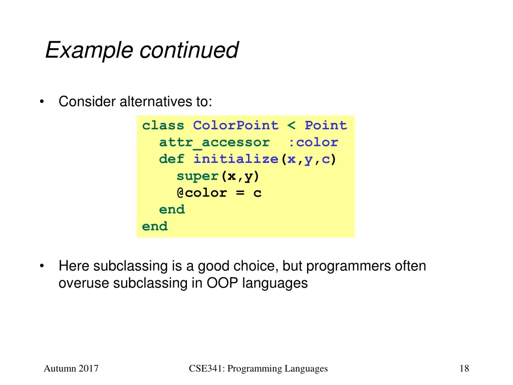 example continued