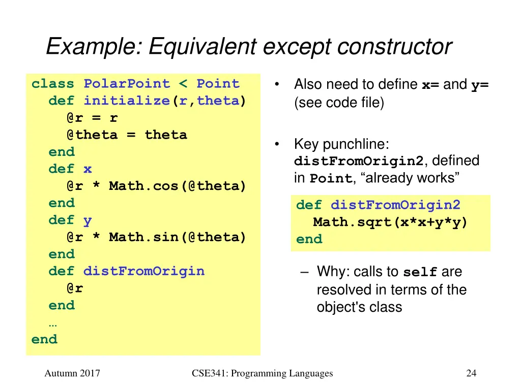 example equivalent except constructor