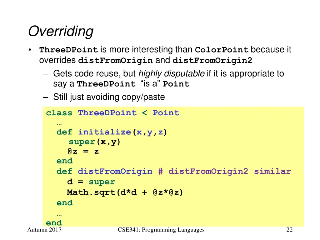overriding