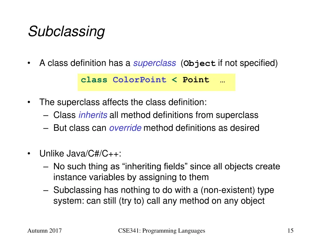 subclassing