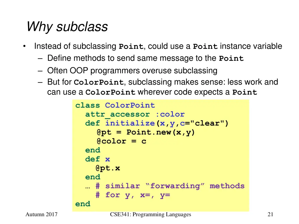 why subclass 2