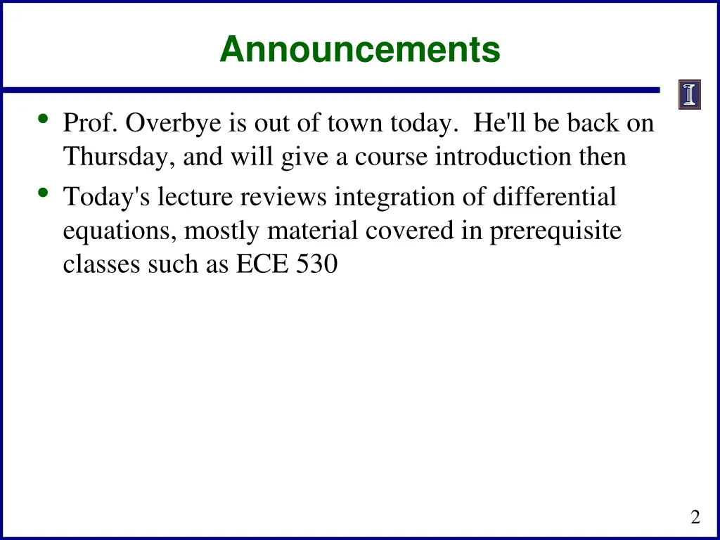 announcements
