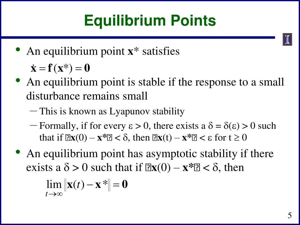 equilibrium points