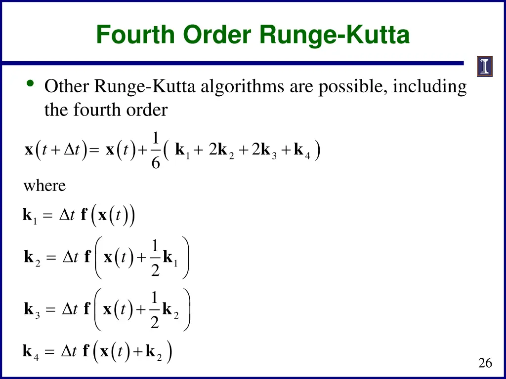 fourth order runge kutta