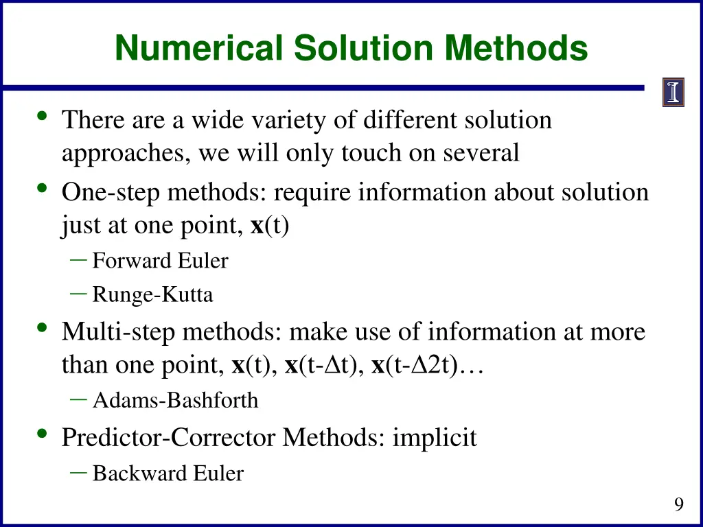 numerical solution methods 1