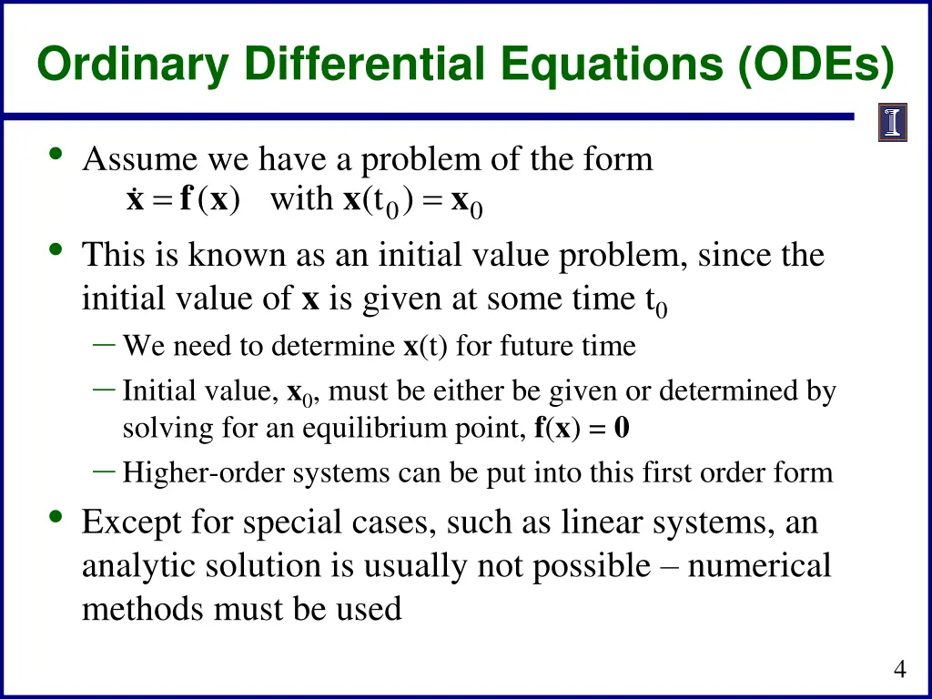 ordinary differential equations odes