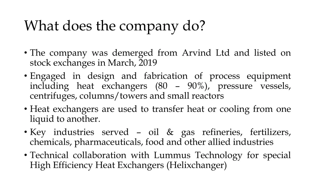 what does the company do