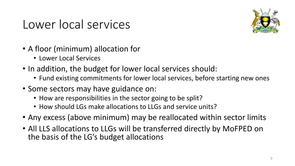 lower local services